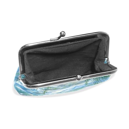 WIHVE PU Leather Coin Purse Monet Water Lilies Willow Floral Wallet Bag with Kiss Lock3