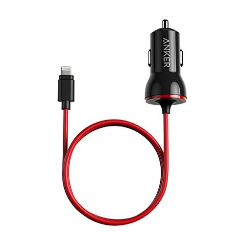 iPhone Car Charger, Anker 12W 5V Lightning [Mfi-Certified], PowerDrive Car Charger with 3ft Apple Certified Cable, for iPhone 14 13 12 11 Pro Max mini XS XR X 8 7 6 Plus, iPad Pro/Air 2/mini