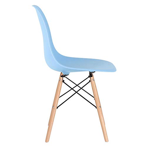 Kit - 3 x cadeiras Charles Eames Eiffel Dsw - Base de madeira clara - Branco
