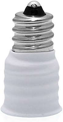 (Pack of 5) E12 to E14 Adapter Converter, Candelabra Screw (E12) to Small Edison Screw (E14) Socket Reducer (White)