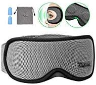 Sleep Mask, Voluex 3D Contoured Sleeping Eye Mask & Blindfold with Breathable Memory Foam for Men/Women/Kids, 100% Blockout Light Grey Eye Cover with Anti-Slip Adjustable Strap for Travel/Naps