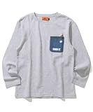 [クリフメイヤー] Wフェイス ポケ クルー 長袖 カットソー スウェット Tシャツ キッズ ジュニア 子供服 男女兼用 120 グレー