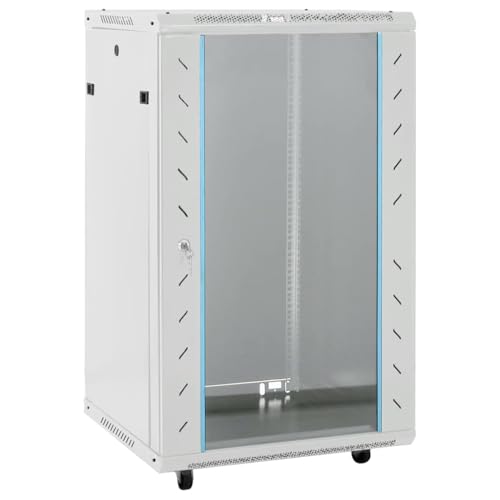 Vidaxl Armadietto Di Rete 18U Con Ruote 19" IP20 60X60X100 Cm, Armadio Di Rete Autoportante, Armadio Dati, Supporto Di Rete