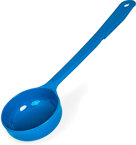 Image of Carlisle FoodService Products 399214 Solid Long Handle Portion Control Spoon, 8 oz, Blue