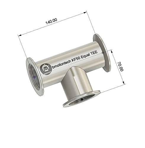 Image of bmotiontech Superior Grade ISO-KF NW50 KF50 Flange equal Tee Fitting, 3 ways vacuum fittings (KF50 Equal TEE)