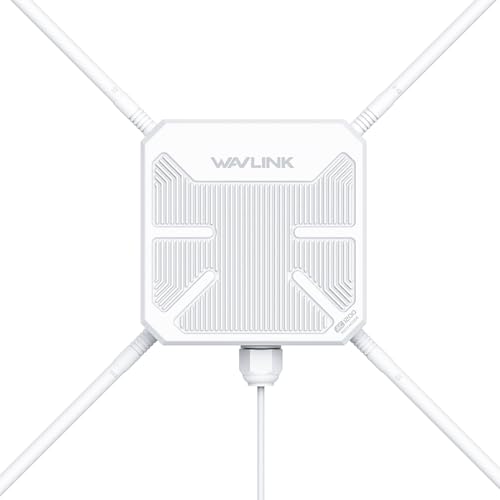 WAVLINK AC1200 Outdoor WiFi Extender, Outdoor Access Point, IP65 Weatherproof High Power Long Range WiFi Extender Signal Booster, 4x7dBi Antennas, Compatible Starlink for Farm, Yard, Garden