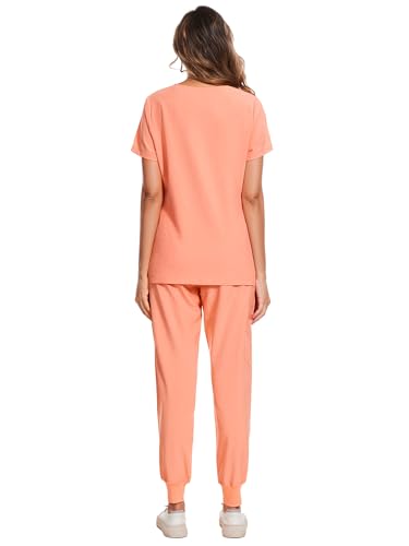 image for COZYFIT Scrubs for Women Set - Stretch V-Neck Scrub Top & Jogger Pant 