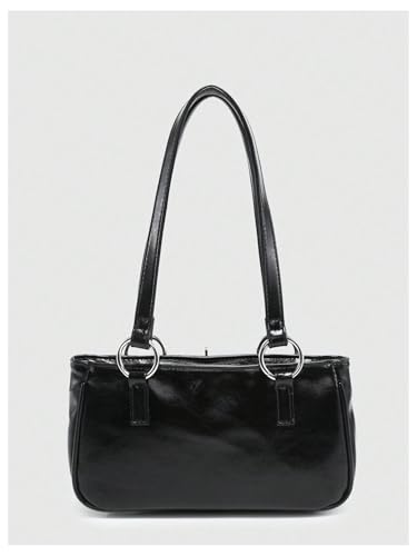 Milumia Women's Gothic Pu Leather Clutch Shoulder Bags Y2K Punk Vintage Handbag3