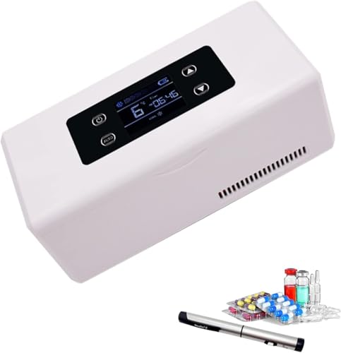 Insulin Cooler 2-8℃ Diabetic Refrigerator Travel Case Intelligent Constant Medicine Cooling Box Quiet Mini Medication Fridge For Home Camping RV, Travel