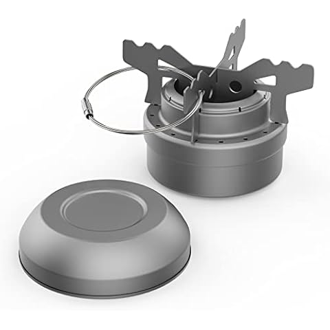 TIANDLIFE Titanium Spirit Cooker Portable Alcohol Stove with Cross Bar with Cross Holder Camping Alcohol Stove Outdoor with Holder Picnic Stove Shelf Mini Stove for Picnic Hiking Trekking Cover