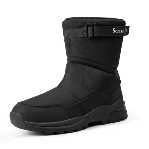Men's Snow Boots Waterproof - Warm Fur Lined Men’s Winter Boots Insulated, Non-Slip Wear-Resistant Snow Boot for Men