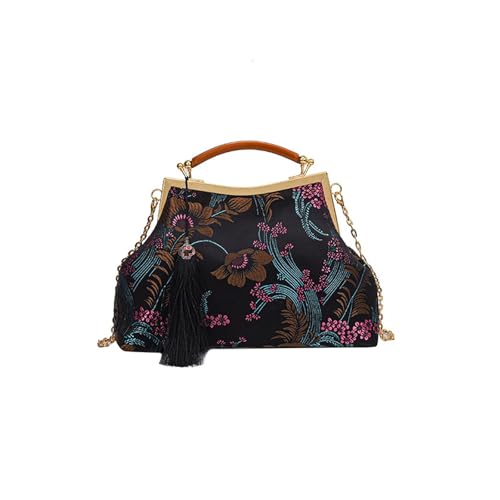 Sac à main vintage en chaîne antique style chinois bandoulière rétro brodé