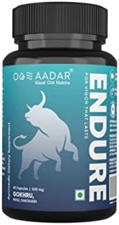 AADAR EN-DURE Capsule | Improves Energy, Specially formulated for Men | 10+ Ayurvedic herbs including Shilajit, Gokhru and Musli - 60 Capsules - Pack of 1