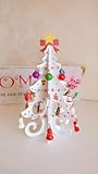 クリスマスツリー 卓上 クリスマスプレゼント 卓上 木製 おもちゃ クリスマス 飾り オーナメント 置物 飾り付け デコレーション 装飾 (ホワイト)