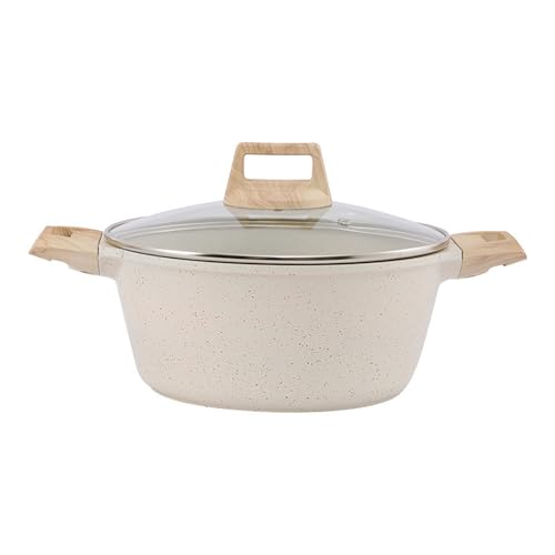 Blissbuilt Olla de Cocina,Olla de Sopa de Doble asa Adecuada para Cocina,Olla Antiadherente con Tapa de Vidrio,Adecuada para Cocina de inducción/Estufa eléctrica/Estufa de Gas