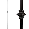 Railing Stair Spindles (5-Pack) Hollow Single Knuckle Stair Balusters - Satin Black Iron Balusters 1/2" x 44" Tall - Stair Parts Metal Balusters