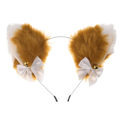Bandeau oreilles chat peluche avec nœud