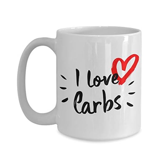 I Love Carbs mugg - kaffekopp - No Carb Gag Gifts - Low Carb Presentidéer