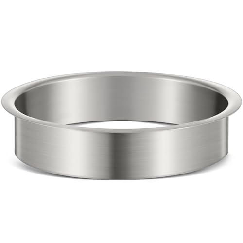 Image of Honeydak 1 Piece 6 inch (Nominal) Diameter x 2 inch Height 304 Polished Stainless Steel 6 inch x 2 inch Trash Grommets for Countertop Inserted Trash Kitchen Cabinet Counter Bin, Ease to Install