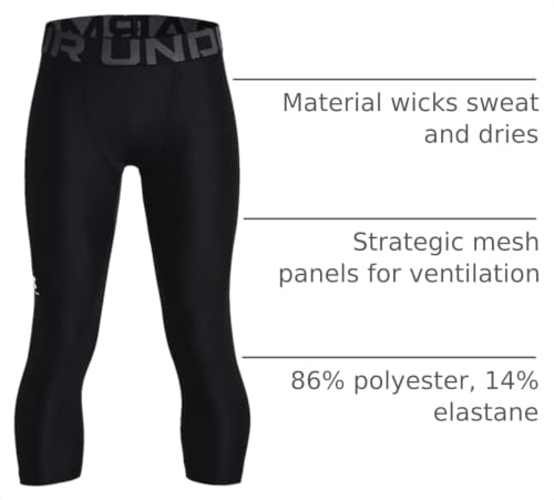 Image of Under Armour Kids HeatGear Armour 3 /4 Leggings (Big Kids)