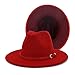 Unisex Patchwork Panama Fedora Hat Two Tone Red Yellow Jazz Style Fashion Party Show And Music Festival Hat