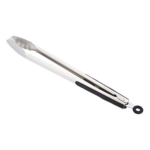 AmazonCommercial Stainless Steel Kitchen Tongs, 16 Inch, Black