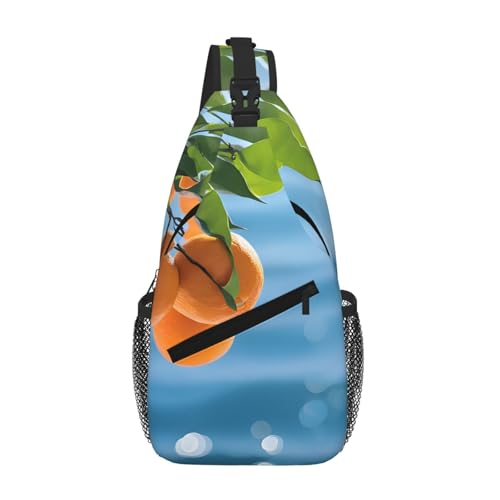 Orange Print Cross Chest Bag Diagonally - High-Capacity For Short Trips, Work, And Daily Use