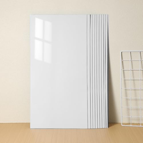 Luxshiny 剥がせる防水タイルシート 60×30cm 10枚組 キッチン/浴室用 耐水防汚 リフォームDIY 壁面リノベーション簡単貼り付け (ホワイト色)