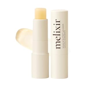 Melixir Vegan Lip Butter #01 Agave(Clear) (+11 more colors) 0.13oz, Bee Free, Petrolatum Free, Deep Nourishing Plant-Based Vegan Chapstick, Vegan Lip Balm for Dry, Cracked and Chapped Lips
