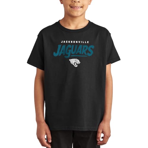 Junk Food NFL - Jacksonville Jaguars - Wild Brush - Officially Licensed Youth Short Sleeve Fan Tee for Boys and Girls