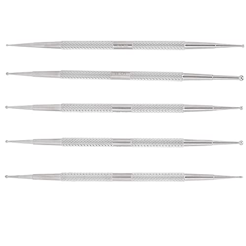 KTM Healthcare® DIY Nail Art Dotting Pen, Nail Art Dotting Pen 5pcs Stainless Steel Different Sizes Transfer Printing for Nail Salons for Home DIY Nail Art for Nail Artists