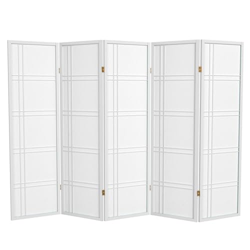 Red Lantern 5 ft. Tall Double Cross Shoji Screen - White - 5 Panels by Red Lantern - Used condition - US$61.42