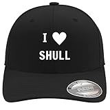 I Heart Love Shull - Soft Flexfit Baseball Hat Cap, White, Small/Medium