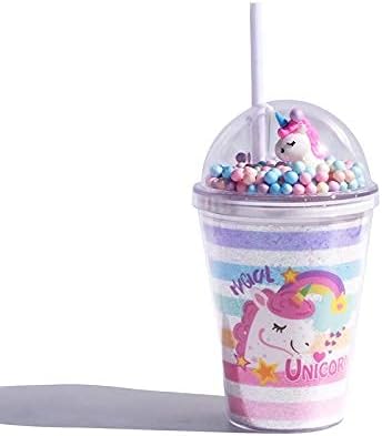 Miniatura 2 de Vasos de unicornio con pajita para fiestas infantiles, vasos de viaje, tazas de café helado, vaso de plástico reutilizable, botella de agua Gfit