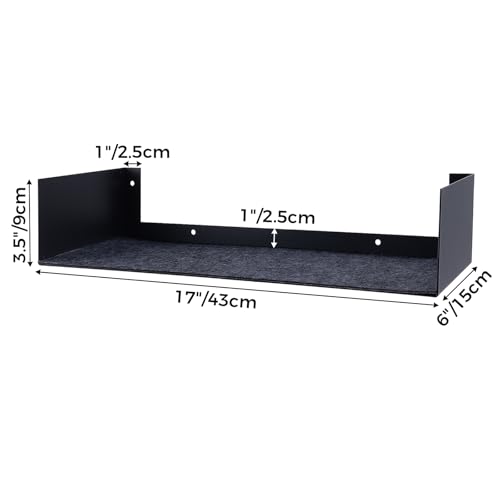 Image of U Shape Floating Shelves Wall Mount Metal Bookshelf CD DVD Storage Display Shelves, Black Set of 6