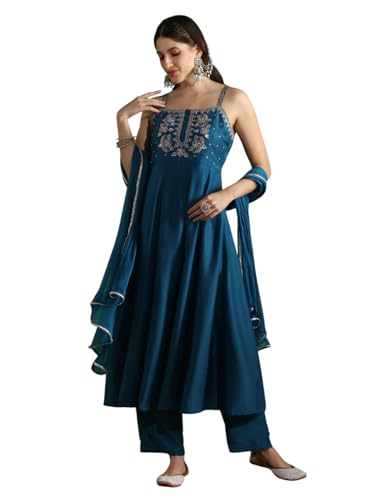 Image of Globus Women Kurta Set (GS580404 Blue XS)