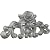 Ekena Millwork ONL13X05X01NA 13 3/4-Inch W X 5 1/2-Inch H X 1-Inch P Nadia Decorative Rose Center with Scrolls Onlay