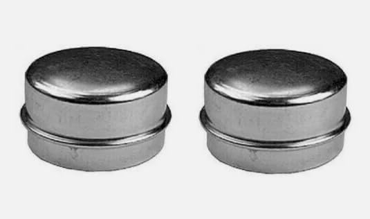 2 Pack Silver Stainless Steel Bolt-On Wheel Cover Grease Caps Replacement for Scag