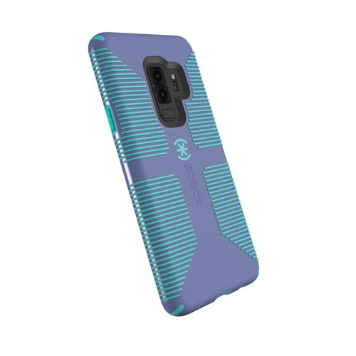speck products compatible phone case for samsung galaxy s9 plus, candyshell grip case, wisteria purple/mykonos blue (106218-c008)