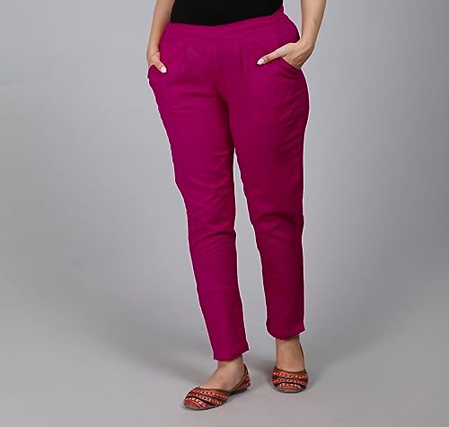 Image of Theth Deshi Women's Cotton Soft and Comfortable Solid Casual Trouser