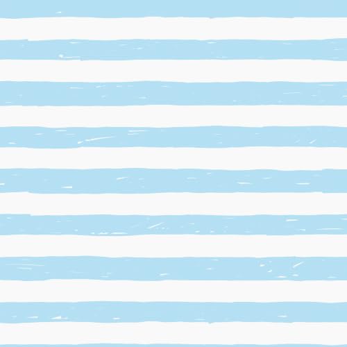 Wallderful Blue and White Striped Wallpaper Peel and Stick Hand Drawn Horizontal Stripe Contact Paper Modern Boho Geometric Wallpaper for Bedroom Bathroom Cabinets Desk Furniture Makeover 17.5"x102"