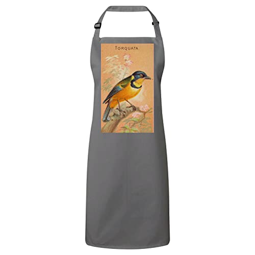Tablier cuisine gris oiseau tangara bleu jaune de marque Fabulous