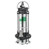 1pc 220V Stainless Steel Submersible Pump Agricultural Pumping Garden Tools Drainage Irrigation Underwater Self-priming Sewage Pump(750W 10M)