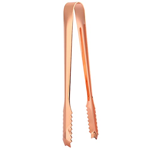 Pinzas Para Hielo,Pinzas Para Alimentos Con Clip Para Hielo De Acero Inoxidable,Longitud De 7 Pulgadas,Pinzas De Cocina,Mini Pinzas Para Utensilios Para Servir Con Dentada Para Uso En El Hog(镀铜冰夹)