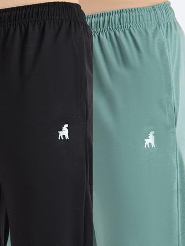 Image of Modeve Men Solid Cotton Blend Track Pant for Summer Pack of 2