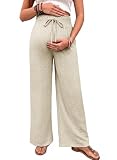 BLENCOT Women Maternity Pants Wide Leg High Waisted Palazzo with Pockets