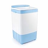 Wiltec Lavadora de camping hasta 6,0 kg 280 W, mini lavadora 37 x 38 x 66 cm para lavar y centrifugar, lavarropas de viaje con temporizador