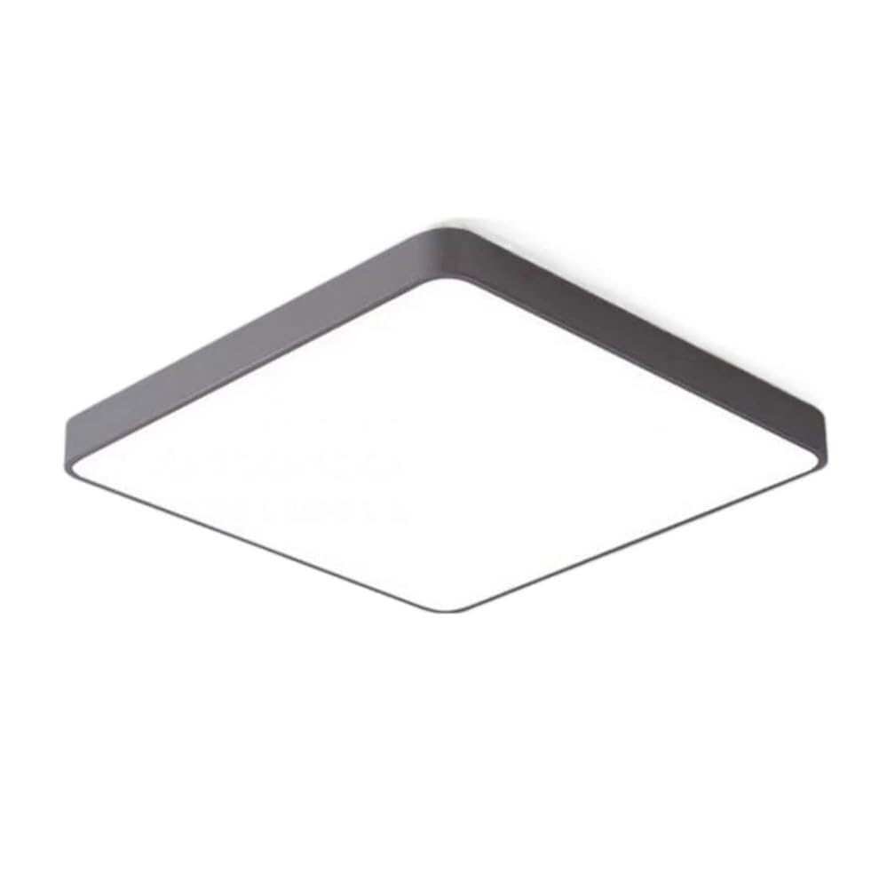 KXEcoLife Semi Flush Mount Ceiling Light Modern LED - with Acrylic Lampshade Three-Color Dimming Lighting for Bedroom Living Room Dining Room(A Gray Square-50cm)