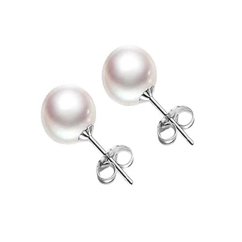 Boucles d'oreilles perles 8mm argent sterling | Le cadeau idéal pour femme