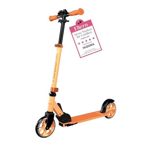 HUDORA Scooter Up 145 Junior - orange - Hochwertiger & sicherer Kinder Roller ab 3 Jahre - Zusammenklappbarer City Roller mit 145 mm Rollen - Höhenjustierbarer Scooter für Jungen & Mädchen bis 60 kg HUDORA Scooter Up 145 Junior - orange - Hochwertiger & sicherer Kinder Roller ab 3 Jahre - Zusammenklappbarer City Roller mit 145 mm Rollen - Höhenjustierbarer Scooter für Jungen & Mädchen bis 60 kg